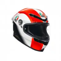 Casco integrale AGV K6 S  E2206 MPLK SIC58 in fibra Bianco Rosso