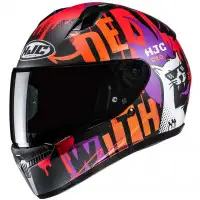 Casco Integrale HJC C10 Fop MC7SF Nero Rosso Arancione Opaco