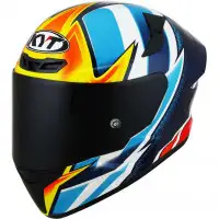 Casco integrale KYT TT-REVO TATI REPLICA E06 Blu scuro Azzurro Giallo