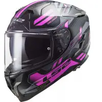 Casco integrale LS2 FF327 CHALLENGER SPIN in fibra  Titanio Rosa Fluo
