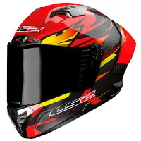 Casco integrale LS2 FF805 Thunder Carbon Gp Aero Fire rosso nero