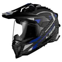 Casco integrale LS2 MX701 Explorer Carbon Adventure blu