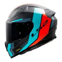 casco integrale LS2 Vector 2 in fibra rosso cyan opaco