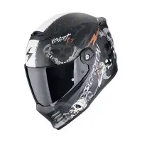 casco integrale Scorpion Covert FX Skullz grigio oro opaco