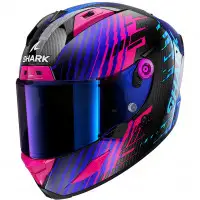 Casco integrale Shark Aeron Edgy Blu Carbonio Cromato