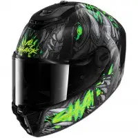 Casco integrale Shark SPARTAN RS SHAYTAN in fibra Nero Verde Antracite