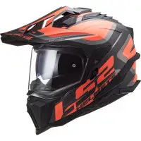 Casco integrale touring LS2 MX701 EXPLORER ALTER in fibra Nero Arancio Fluo ECE 22-06