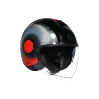 casco jet AGV ETERES Levanto nero argento rosso