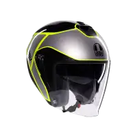 casco jet AGV IRIDES DAVAO nero grigio giallo fluo