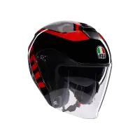 casco jet AGV Irides Valenza matt grigio nero rosso