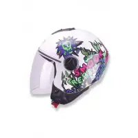 Casco jet bambino Smook Rebell Rosa Bianco