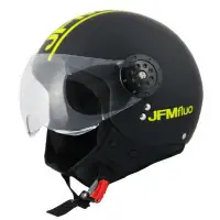 Casco jet JFM 400N Fashion Nero Opaco Giallo Fluo