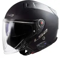 casco jet LS2 Infinity 2 in fibra nero opaco