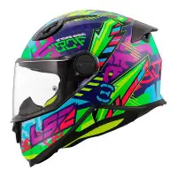 casco jet LS2 Kid OF812 blu verde