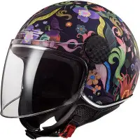 Casco Jet LS2 OF558 Sphere Lux 2 Bloom blu rosa