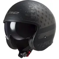 Casco Jet LS2 OF599 Spitfire 2 Black Flag titanio