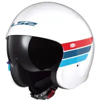 Casco Jet LS2 OF599 Spitfire 2 Retro bianco blu rosso