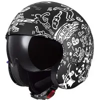 Casco Jet LS2 OF599 Spitfire 2 Tribal nero opaco