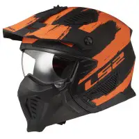 Casco Jet LS2 OF606 Drifter Mud nero arancio