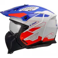 Casco Jet LS2 OF606 Drifter Trek Bianco Blu Rosso