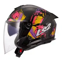 casco jet LS2 OF618 Verso 2 Wingz nero