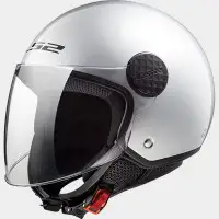Casco jet LS2 SPHERE Solid Argento