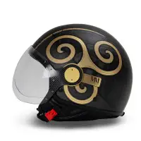 casco jet MM Independent Sicilia Trinacria 2.0 nero e oro