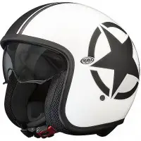 Casco jet Premier VINTAGE EVO STAR 8 BM in fibra Bianco Nero Opaco