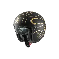 Casco jet Premier VINTAGE FR GOLD CHROMED BM 22.06 in fibra Nero Oro