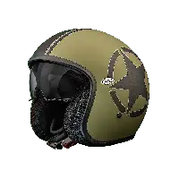 Casco jet Premier VINTAGE STAR MILITARY BM 22.06 in fibra Verde militare