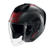 casco jet Shark RS JET Carbon Ikonik rosso