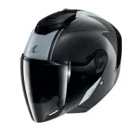 casco jet Shark RS Jet Carbon Skin argento