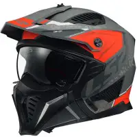 Casco modulare LS2 OF606 DRIFTER DEVOR Argento Titanio Rosso ECE 22-06