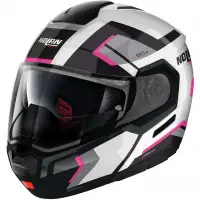 Casco modulare Nolan N90-3 06 LIGHTHOUSE N-COM Nero Fucsia Silver