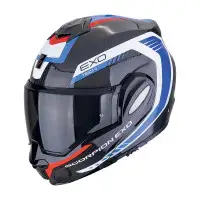 casco modulare Scorpion EXO Tech Evo Carbon blu rosso