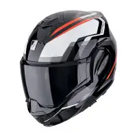 casco modulare Scorpion EXO Tech Evo Furio nero rosso