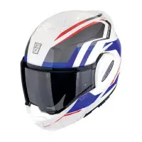 casco modulare Scorpion EXO Tech Evo Furio rosso blu