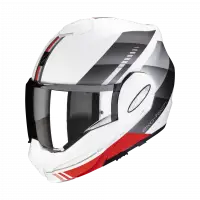 Casco modulare Scorpion EXO TECH EVO GENRE in fibra Bianco opaco Argento Rosso