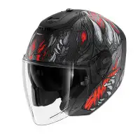 casco modulare Shark Rs Jet Carbon Shaytan Mat rosso