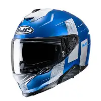 Casco moto integrale Hjc i71 PEKA Blu Grigio