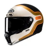 Casco moto integrale Hjc V10 GRAPE Arancio Crema Nero