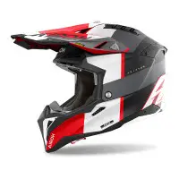 Casco offroad Airoh Aviator 3 grigio rosso opaco
