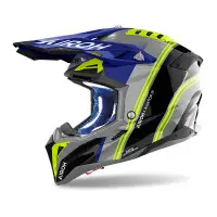 casco offroad Airoh Aviator 3 Hima blu lucido