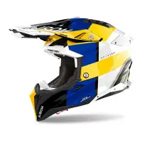casco offroad Airoh Aviator 3 Monarch blu giallo