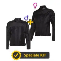 Kit coppia Duna CE Nero - Giacca moto estiva Befast Uomo + Donna