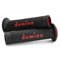 Coppia di manopole stradali Domino A010 Nero Rosso