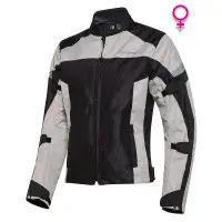 Giacca moto donna estiva Befast DUNA Lady CE Certificata Nero Grigio