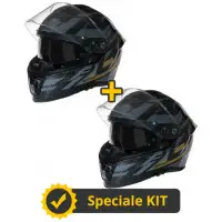 Kit Coppia EAGLE CARBON ACTIVE con chiusura Doppia DD - 2 Caschi integrali Befast in Carbonio Gold
