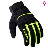Guanti moto donna estivi Befast Urban Mesh CE Giallo Nero