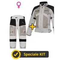 Kit Freezer Lady CE Grigio - Giacca moto donna Befast estiva + Pantaloni moto donna Befast estivi